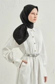 Jakarlı İpek Pamuk Dama Eşarp - 4464 thumbnail 8