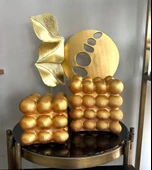 Dekoratif 2 Li Bubble Biblo Polyester Gold Renkli thumbnail 4