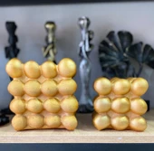 Dekoratif 2 Li Bubble Biblo Polyester Gold Renkli thumbnail 1