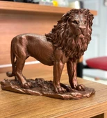 Dekoratif Aslanl Biblo Ev Ofis Heykal Polyester Bronz thumbnail 5