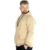 Erkek Sweatshirt Kapşonlu Pocket Basic  20562 Bej thumbnail 3