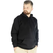 Erkek Sweatshirt Kapşonlu Kanguru Pocket Basic  20562 Siyah thumbnail 2