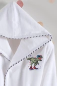 Varol Bambu Nakışlı Garson Boy Bornoz - Dino thumbnail 5