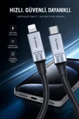 Şarj Kablosu Type-C to Lightning 3.0A Data Kablo U15 Siyah thumbnail 4