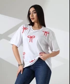 Kurdele baskılı tişört thumbnail 1