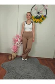 Krep Kumaş Camel Palazzo Pantolon thumbnail 2