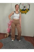 Krep Kumaş Camel Palazzo Pantolon thumbnail 1