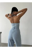 Tasarım İthal Kot Tulum Denim Jeans Tulum thumbnail 4