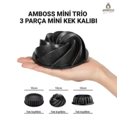 Mini Trio Döküm 3 Parça Mini Kek Kalıbı thumbnail 6