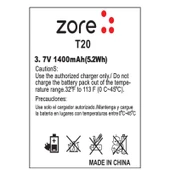 Zore T20 A Kalite Uyumlu Batarya thumbnail 1