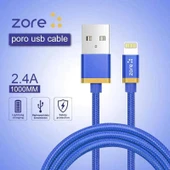 Zore Poro Lightning Usb Kablo 1M thumbnail 1