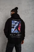 Erkek Astronot Baskılı Kapüşonlu Sweat - Siyah thumbnail 1
