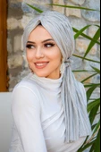 Aişe Tesettür Gümüş Piliseli Dolama Bone thumbnail 2