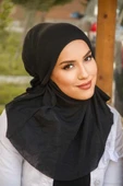 Aişe Tesettür Siyah Oversize Hijab thumbnail 2
