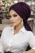 Aişe Tesettür Mürdüm Ponpon Tokalı Bone thumbnail 1