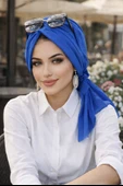 Aişe Tesettür Saks Mavi Tokalı Bone thumbnail 1