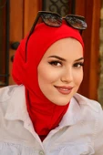 Aişe Tesettür Kırmızı Relax Bone thumbnail 2