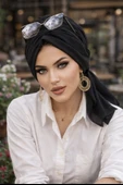 Aişe Tesettür Siyah Tokalı Bone thumbnail 1
