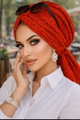 Aişe Tesettür Taba Dantel Tokalı Bone thumbnail 1