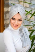 Aişe Tesettür Gümüş Piliseli Dolama Bone thumbnail 1