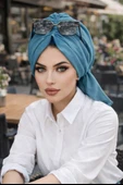 Aişe Tesettür İndigo Tokalı Bone thumbnail 1