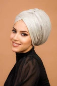 Aişe Tesettür Gümüş Piliseli Çapraz Model astarlı  Bone thumbnail 2