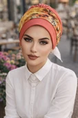 Aişe Tesettür Mercan Turuncu Bantlı Hazır Bone thumbnail 1