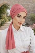 Aişe Tesettür Gülkurusu Nude Serisi Atkılı Bone thumbnail 2