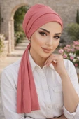Aişe Tesettür Gülkurusu Nude Serisi Atkılı Bone thumbnail 1