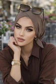 Aişe Tesettür Vizon Çapraz Bone thumbnail 1