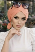 Aişe Tesettür Neon Turuncu Çapraz Bone thumbnail 1