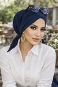 Aişe Tesettür Lacivert Çapraz Bone thumbnail 1