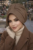 Aişe Tesettür VİZON Kaşe Şapka Bone thumbnail 1