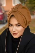 Aişe Tesettür Hardal Kaşe Şapka Bone thumbnail 1