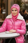 Aişe Tesettür Pembe Maskeli Bere thumbnail 3