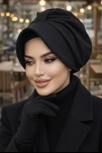 Aişe Tesettür Antrasit Kaşe Şapka Bone thumbnail 2
