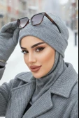 Aişe Tesettür Gri Maskeli Bere thumbnail 1