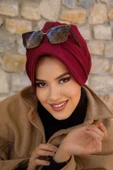 Aişe Tesettür Bordo Şapka Bone thumbnail 2