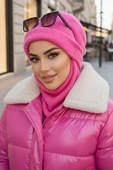 Aişe Tesettür Pembe Maskeli Bere thumbnail 1