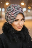 Aişe Tesettür Kazayağı Kaşe Şapkalı Bone thumbnail 2