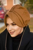 Aişe Tesettür Hardal Kaşe Şapka Bone thumbnail 3
