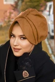Aişe Tesettür Hardal Kaşe Şapka Bone thumbnail 2