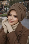 Aişe Tesettür VİZON Kaşe Şapka Bone thumbnail 2