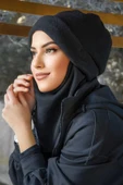 Aişe Tesettür Siyah Maskeli Bere thumbnail 4