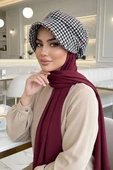 Aişe Tesettür Kazayağı Kaşe Şapkalı Bone thumbnail 1