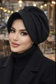 Aişe Tesettür Antrasit Kaşe Şapka Bone thumbnail 1