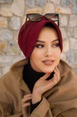 Aişe Tesettür Bordo Şapka Bone thumbnail 3