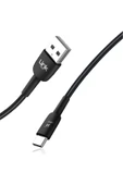 K601 Safe USB - iPh Lightning 3A Data ve Şarj Kablosu 1mt Siyah thumbnail 3