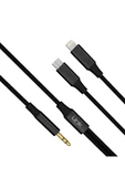 A204 Type-c Lightning - 3.5mm Aux Kablo 1.20mt Siyah thumbnail 2