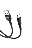 K601 Safe USB - iPh Lightning 3A Data ve Şarj Kablosu 1mt Siyah thumbnail 2